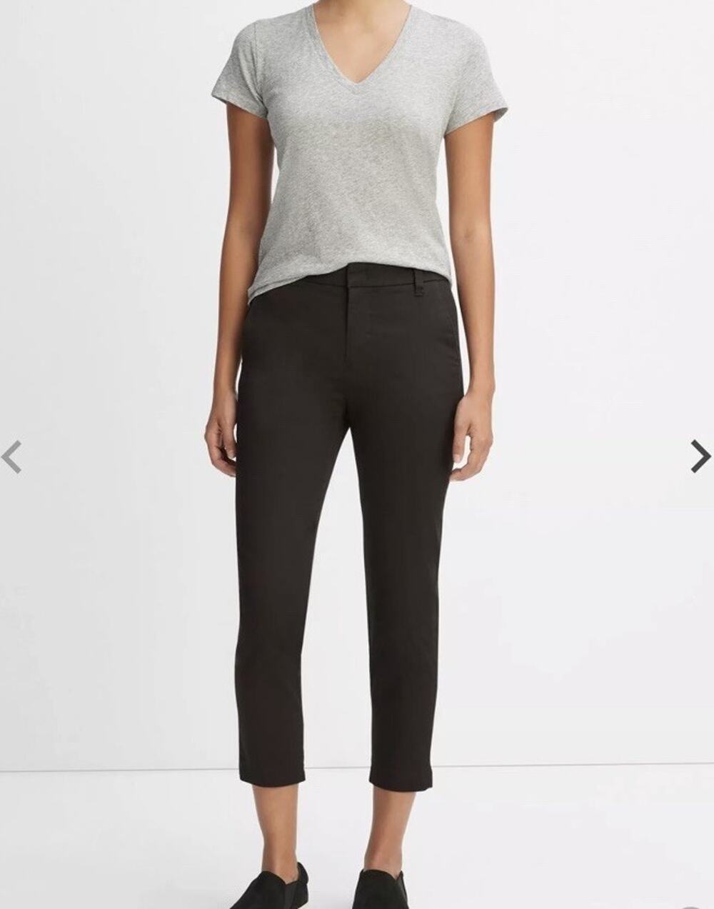 Vince Coin Pocket Straight Leg Cropped Chino Pants Black Sz 10
